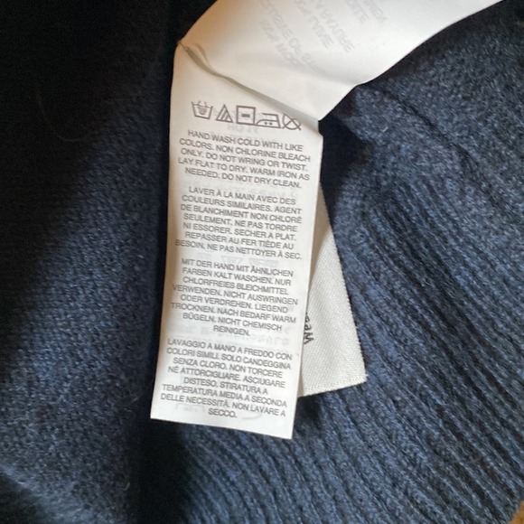 J. Crew Metallic Braid Navy Blue Wool Sweater Size Small - Picture 7 of 8